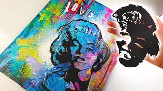 MUST SEE! Mixed Media Pop/Street Art Portrait! EASY Techniques for Anyone | AB Creative Tutorial