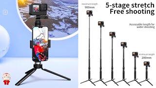 TELESIN GoPro Selfie Stick 360° Rotation Tripod Phone Holder Aluminum DJI Insta360 Smartphone