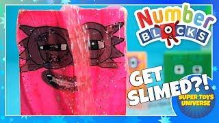 Numberblocks get Slimed! Reviewing SLIME & GELLI BAFF! Bounce, wobble glitter slime kit test!