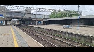 Stafford Railway Station 66415+66848 Freightliner+Colas Rail Freight pass P5, 0K50 on 26th May 2025