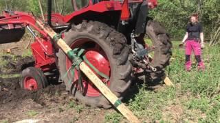 How to get a stuck tractor unstuck