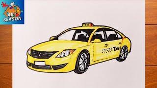 How to Draw a Taxi Car Step by Step