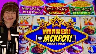 JACKPOT HANDPAY! TIMBER WOLF GOLD TRIPLE POWER