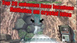 Ark Crystal isles top 20 unknown hidden ratholes/ Base locations