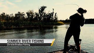 Summer Tidal River Bass Fishing with Christie Bradley and Mike Bradley