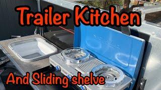 Camping Trailer with Kitchen set up and Sliding shelve.