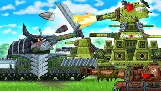 Chop up the monsters! KV-44 vs Japanese monster - Cartoons about tanks