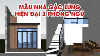 Nhà gác lửng hiện đại sang trọng 5.4Mx13M thiết kế 2 phòng ngủ