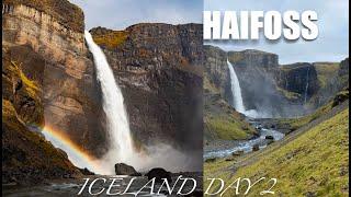 The Base of Haifoss - Giant Twin Waterfalls in the Highlands of Iceland