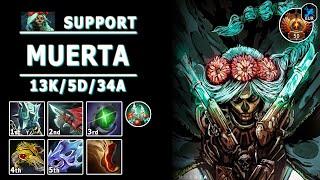 7.36a Muerta Soft Support | Pos 4 Muerta Ofrenda Facet Build | Dota 2 Immortal Gameplay