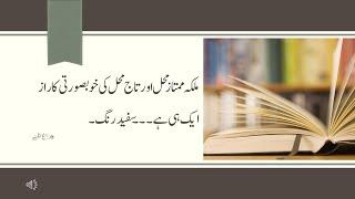 Mushtaq Ahmad Yusufi - ملکہ ممتاز محل اور تاج محل کی خوبصورتی کا راز ایک ہی ہے۔۔۔سفید رنگ۔