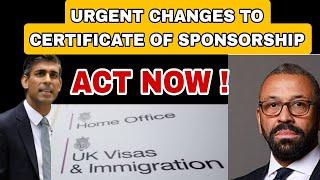 URGENT CHANGES TO CERTIFICATE OF SPONSORSHIP#  ACT NOW # LATEST UPDATE ON COS ALLOCATN 2024 #canada