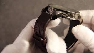 Custom-made watch strap of ostrich leather for Diesel watch.