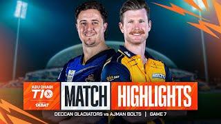 2024 Abu Dhabi T10 I Match 7 Highlights: Deccan Gladiators vs Ajman Bolts | Season 8