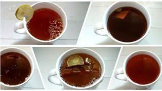 5 Types of Black Tea Recipes | Black Tea with and with out Tea Leaf | Tea Recipe | Beauty Cooking