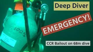 Rebreather Emergency - CCR dIver bailout on 68 metre dive