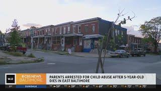 Parents arrested after 5-year-old is found dead in East Baltimore