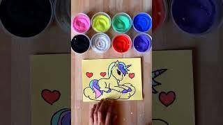 Cute unicorn drawing/sand painting/sand art