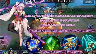 KARINA BEST ITEM BUILD FOR TOTAL BURST NO ESCAPE 2024 TIPS | MLBB TIPS AND BUILD FOR STREAK WINS