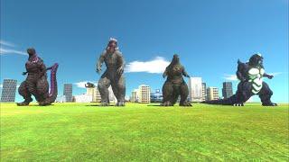 Godzilla Team Guardian the City from many strike wave of Monster Kaiju