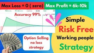 Risk Free  No Loss Simple Working People Option Selling Strategy || Accuracy 99% 