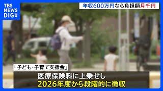 「子ども・子育て支援金」年収600万円で月1000円の負担に、年収400万円で月650円に｜TBS NEWS DIG