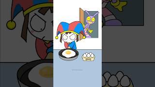 Pomni makes breakfast for JaxMake the perfect fried egg! TADC Funny Animation #shrots