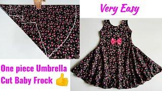 One Piece Umbrella Cut Baby Frock Cutting and Stitching very simple