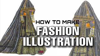 HOW TO MAKE ILLUSTRATION WITH INTRICATE DETAILS || fashion Illustration | #Fashionsketching