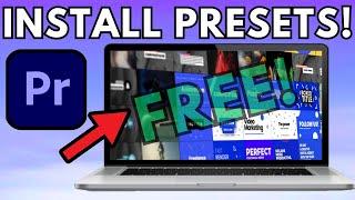 How To Install Presets Plugins in Adobe Premiere pro