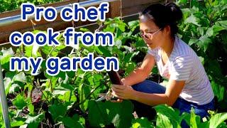 EP 16 See how a professional chef cooks fresh vegetables from an Asian garden