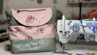 Sewing the Sarah Bag Convertible Backpack Version in Leather pattern by More Me Know