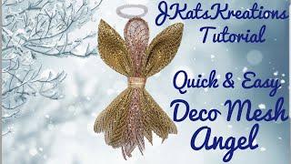 Quick and Easy Deco Mesh Angel Ornament Tutorial by JKatsKreations