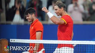 Carlos Alcaraz, Rafael Nadal win Round 2 matchup in tiebreaker | Paris Olympics | NBC Sports