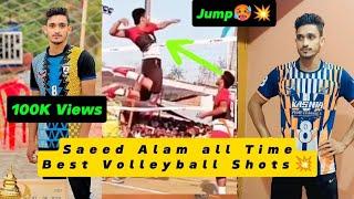 TOP 20 SPIKES BY SAEED ALAM AZAMGARH VOLLEYBALL  ||saeed alam headshot volleyball spikes|| #2022