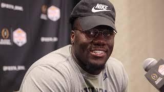 Michigan C Olu Oluwatimi shares what he's seen from the TCU defense and his first playoff appearance