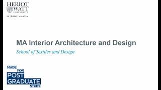 MA Interior Architecture and Design