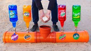 Will the pipe explode ? Big Toothpaste Eruption from Balloons of Sodas