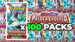 100 Pokemon Paldea Evolved Booster Pack OPENING!