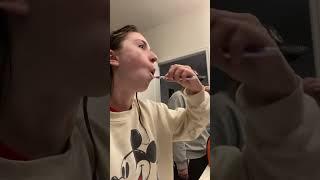 it’s us brushing our teeth