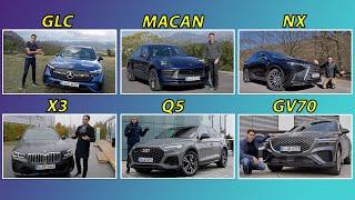 Mercedes GLC vs BMW X3 vs Audi Q5 vs Porsche Macan vs Lexus NX vs Genesis GV70 best premium SUV