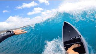 Windy Lighthouse on a South Swell (POV Surfing)