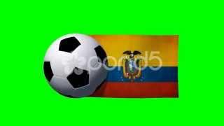 Soccer Ball Rotates With Animated Columbia Flag - Green Screen