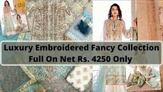 Luxury Embroidered Fancy collection Full Suit On Net By  // ZIS Shopping PK\\