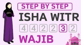 How to Pray 3 Rakat Witr Isha Salah - Dua e Qunoot - Beginner Step by Step - Female Sunni Hanafi