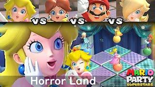 Mario Party Superstars Peach vs Daisy vs Mario vs Rosalina in Horror Land