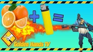 Как сделать огнемет из апельсина  | How to make a flamethrower from the orange.