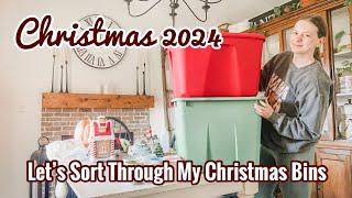  Going Through My Christmas Bins | Prepping For 2024 Christmas Decor