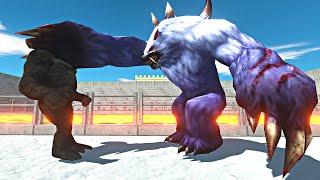 Mutant Bear vs Mutant Primates in Lava Stadium Arena - Animal Revolt Battle Simulator