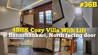 4BHK Cozy Villa With Lift @ Banashankari, North facing door | 20x30 | Concrete Walls #36B